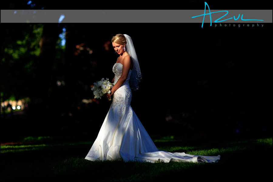 Carolina Inn Bridal Portrait after the wedding. The photographer used natural light to create the image.