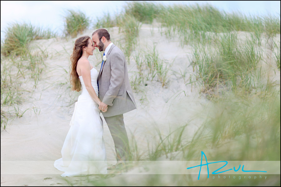 Ockracoke wedding portrait on the island in the Outer Banks.
