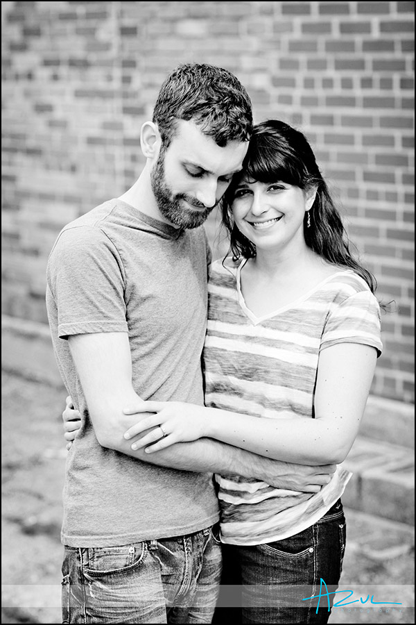 Traditional wedding engagement portrait session downtown Raleigh NC