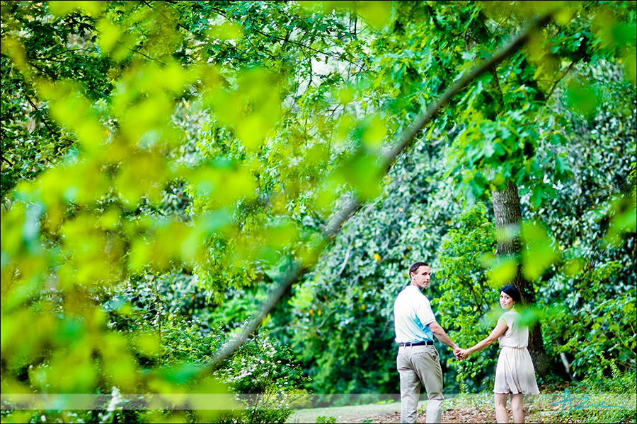 Engagement portrait session at Duke Gardens Durham NC