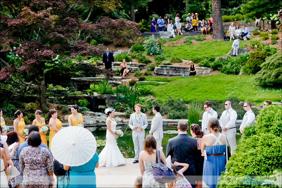 Wedding ceremony at Duke Gardens in Durham NC