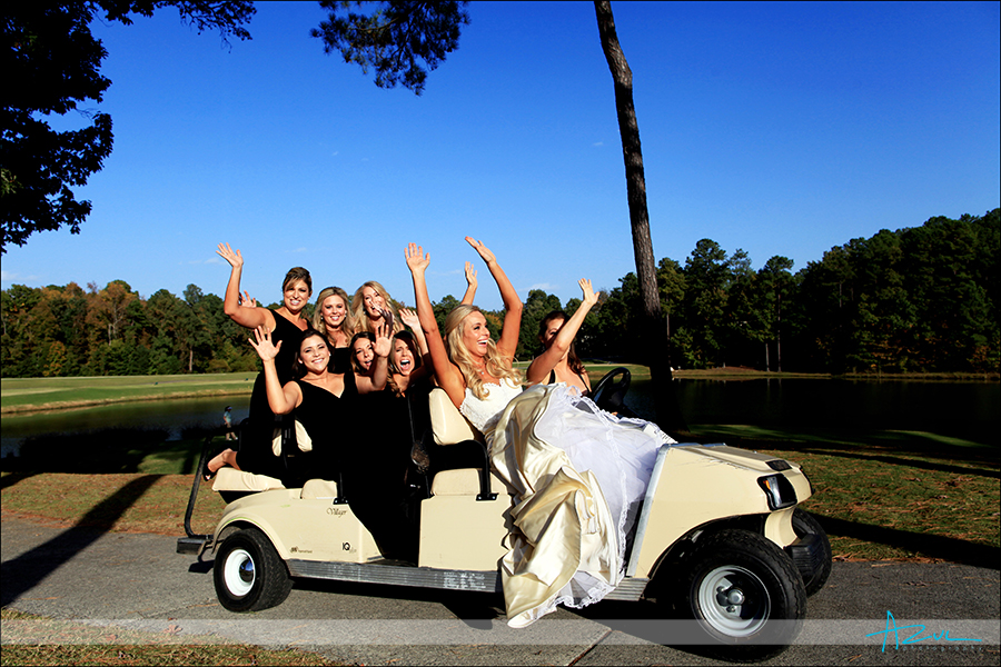 Fun bridesmaids wedding day portraits Chapel Hill NC