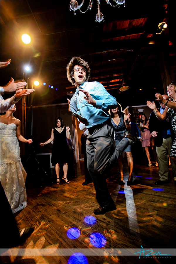 Guest get wild on the dance floor during wedding