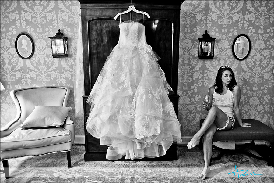 Bride getting ready at The Carolina Inn NC