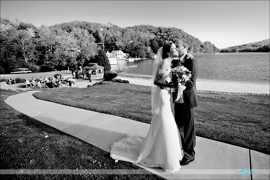 perfect wedding day ceremony photography at Lake Lure NC