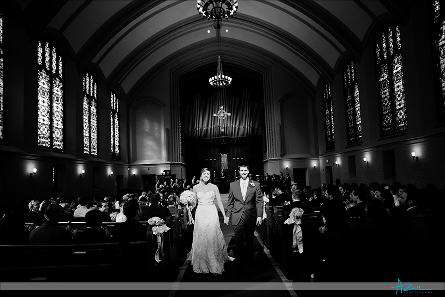 Creative wedding day ceremony photography at First Presbyterian Church Durham NC