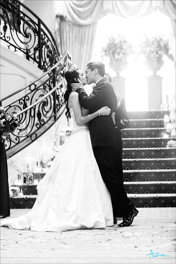 Best wedding ceremony kiss photography at Prestonwood CC in Cary NC