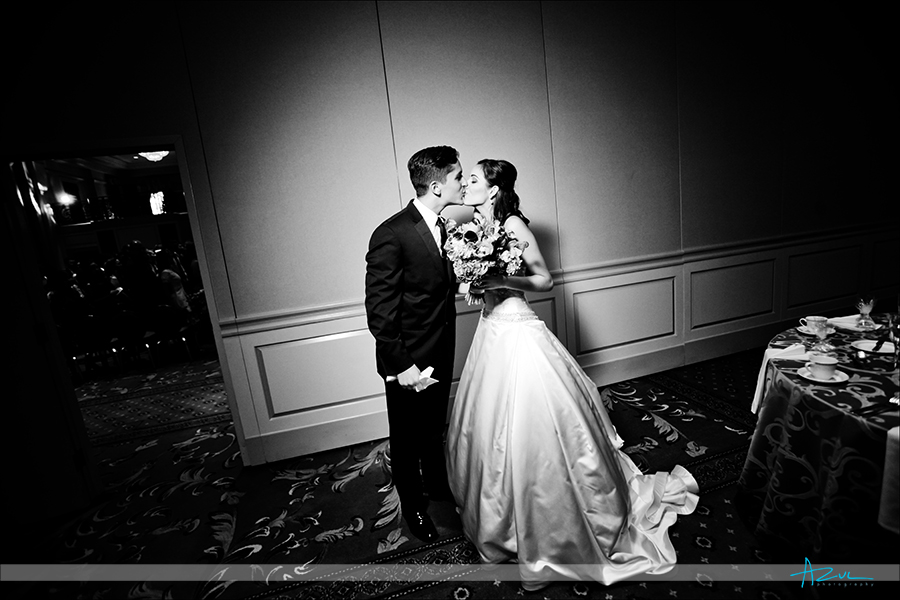 Affectionate B&G photography after the wedding ceremony  Prestonwood CC in Cary NC
