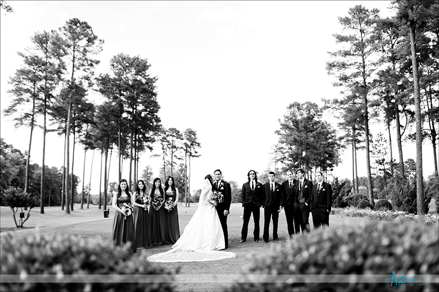 Creative bridal party portrait photography at  Prestonwood CC in Cary NC near Raleigh
