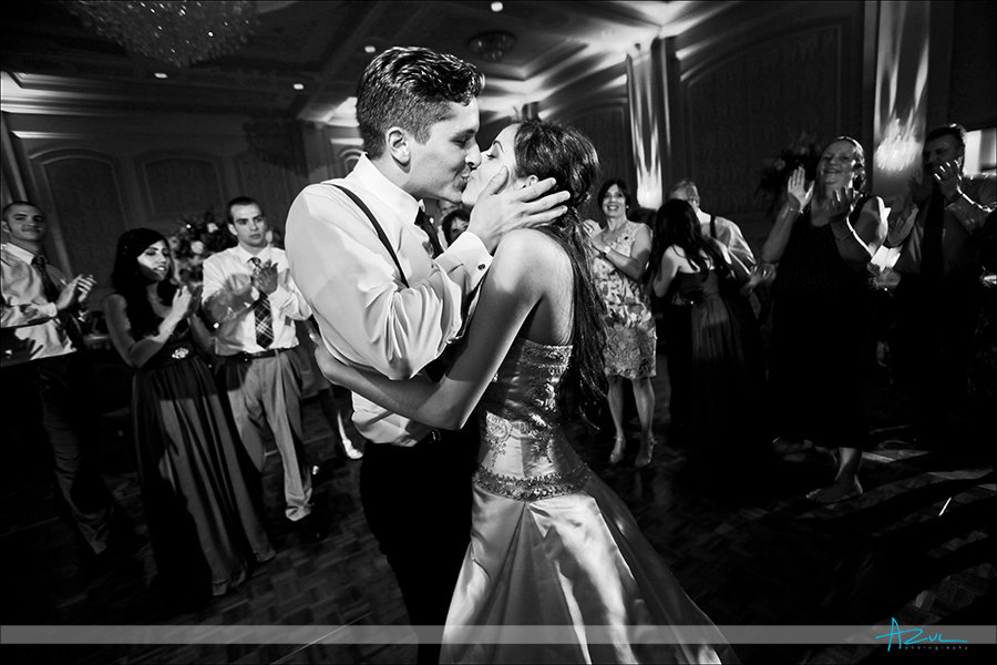 Last dance kiss reception ballroom lightning photography  Prestonwood CC in Cary NC