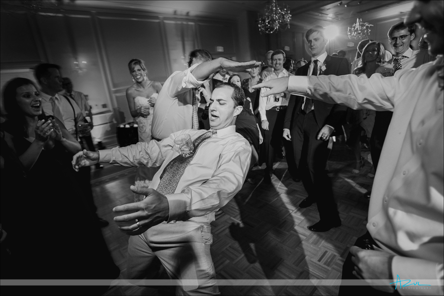 Fun wedding reception dancing photography at The Carolina Inn