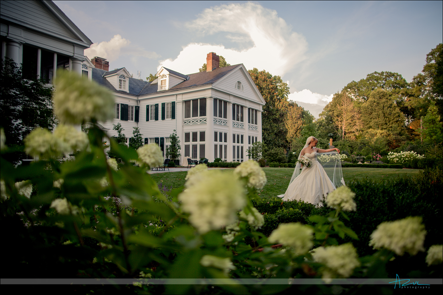 Duke Mansion Flowers bride veil bridal portrait North Carolina