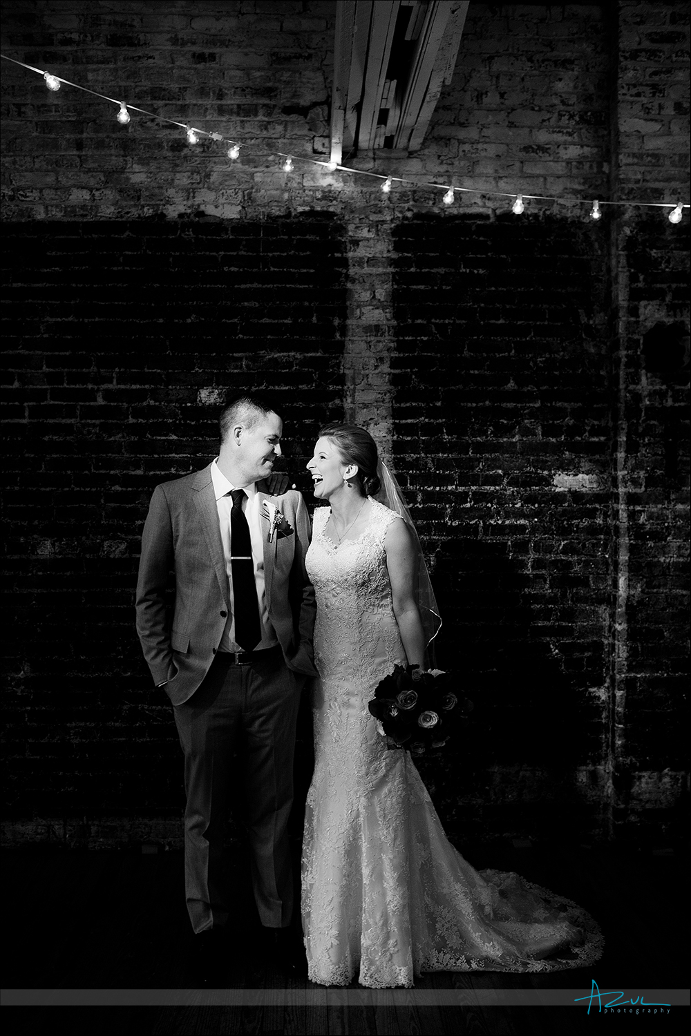 Wedding day portrait of B&G at The Stockroom in Raleigh