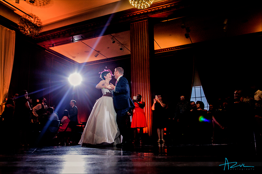 Raleigh wedding photographer captures the best moment of the first dance at 21c.