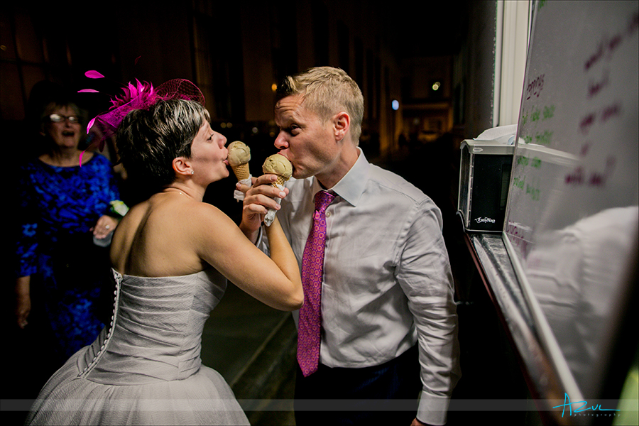 Ice cream is the new desert trend for weddings in North Carolina and 21c hoetl & museum is next to one of the bese