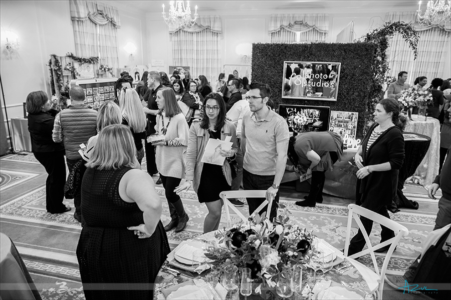 Brides and grooms filled The Carolina Inn's Hill ballroom to ask vendors questions during the wedding showcase in Chapel Hill, NC