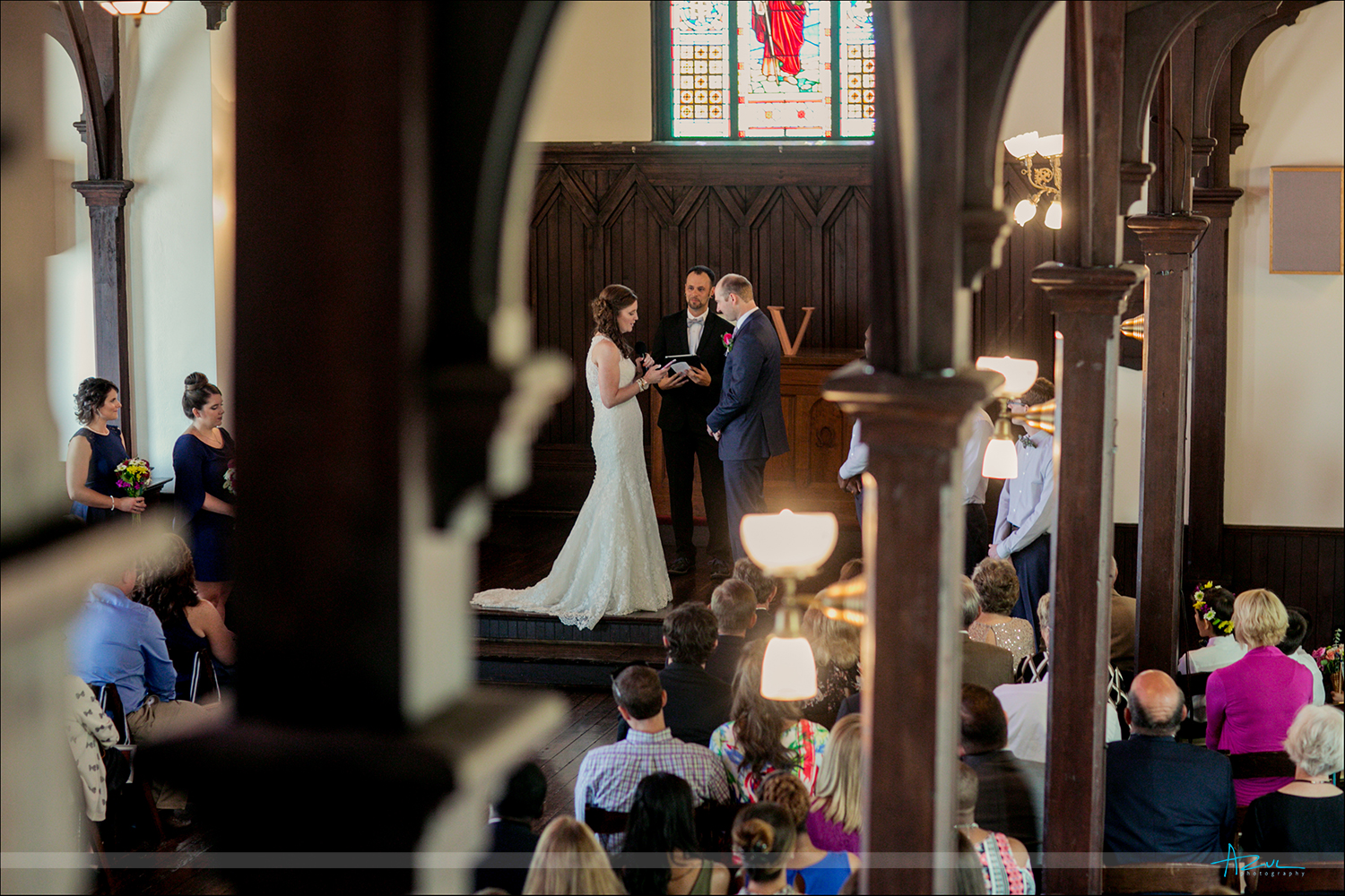 Beautiful vows spoken by the bride at her wedding in All Saints Chapel in Raleigh, NC