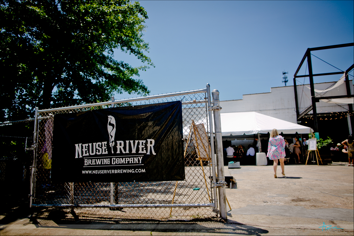 Fun wedding reception location was at Neuse River Brewing Company in Raleigh
