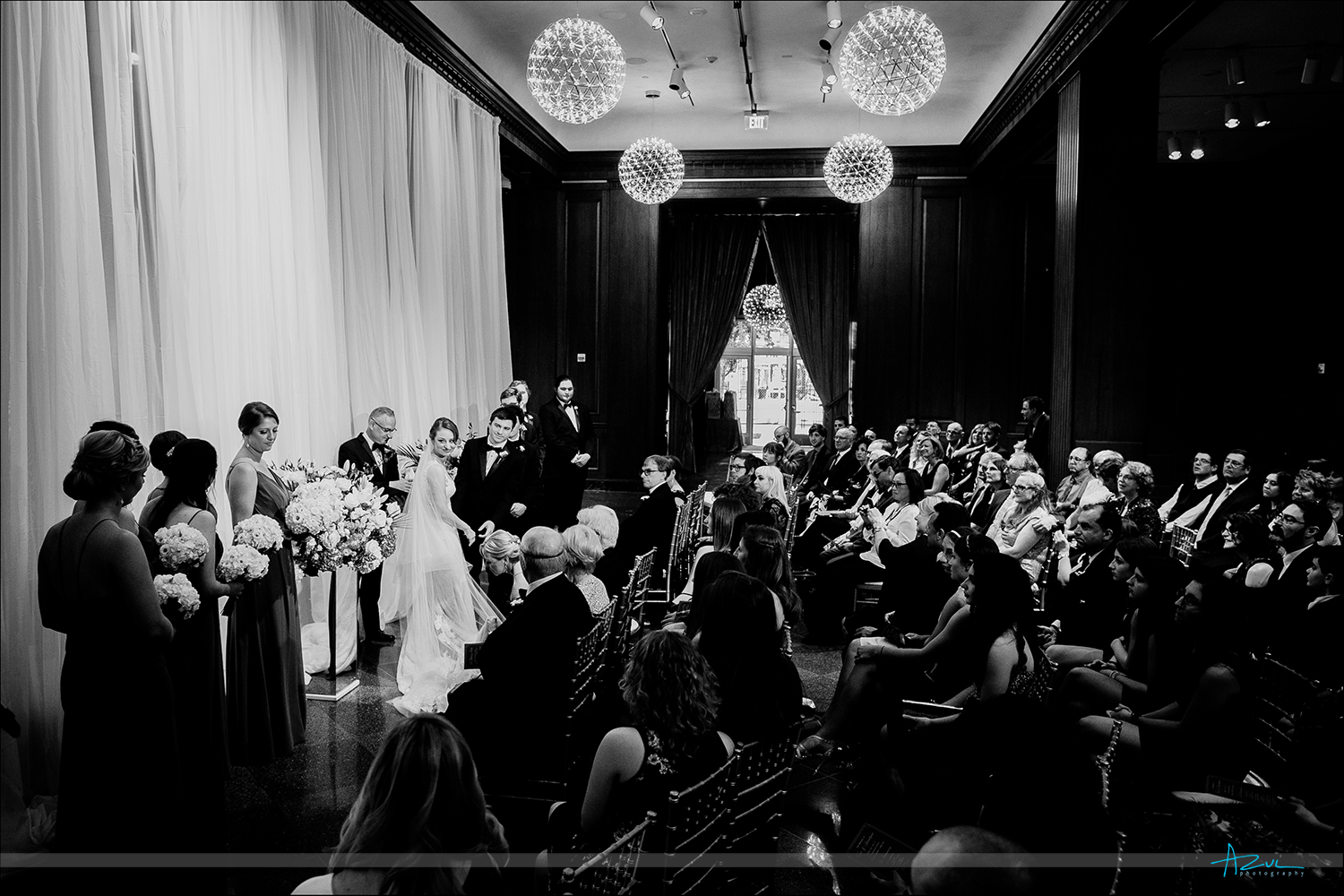 21c Museum & Hotel wedding day beautiful ceremony in Durham NC